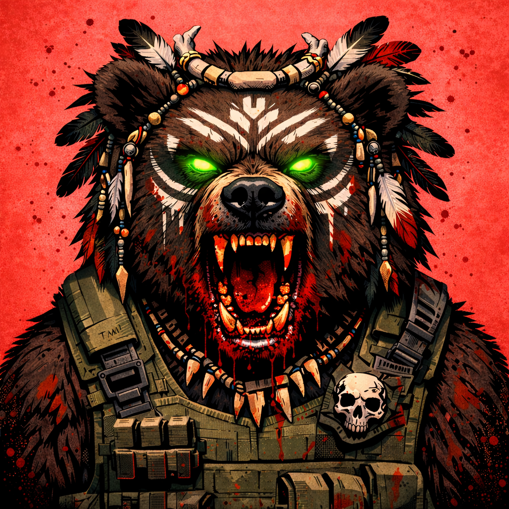 Neon Warlord Bear