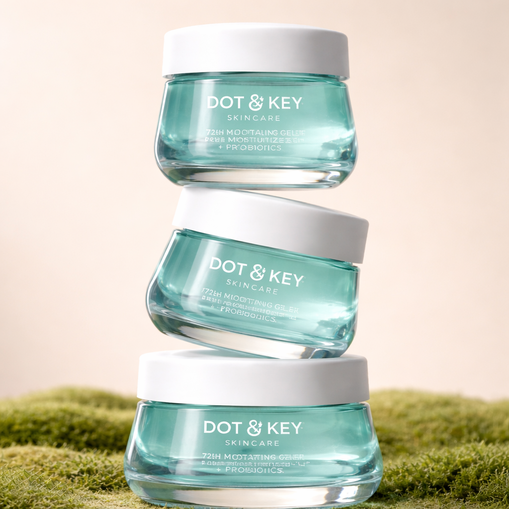 Hydrating skincare jars in focus