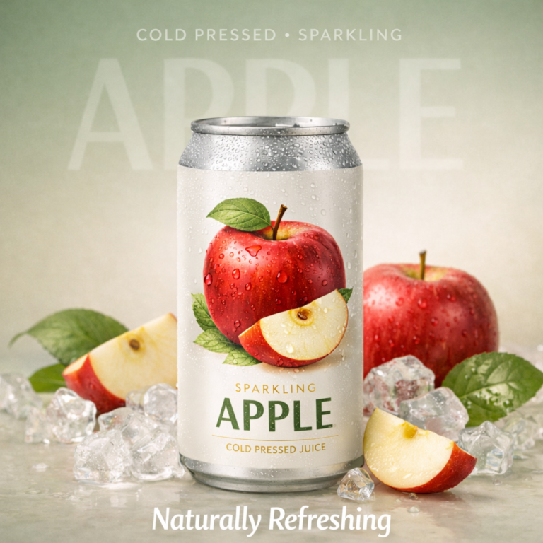 Naturally refreshing sparkling apple drink