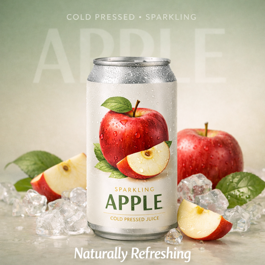 Naturally refreshing sparkling apple drink