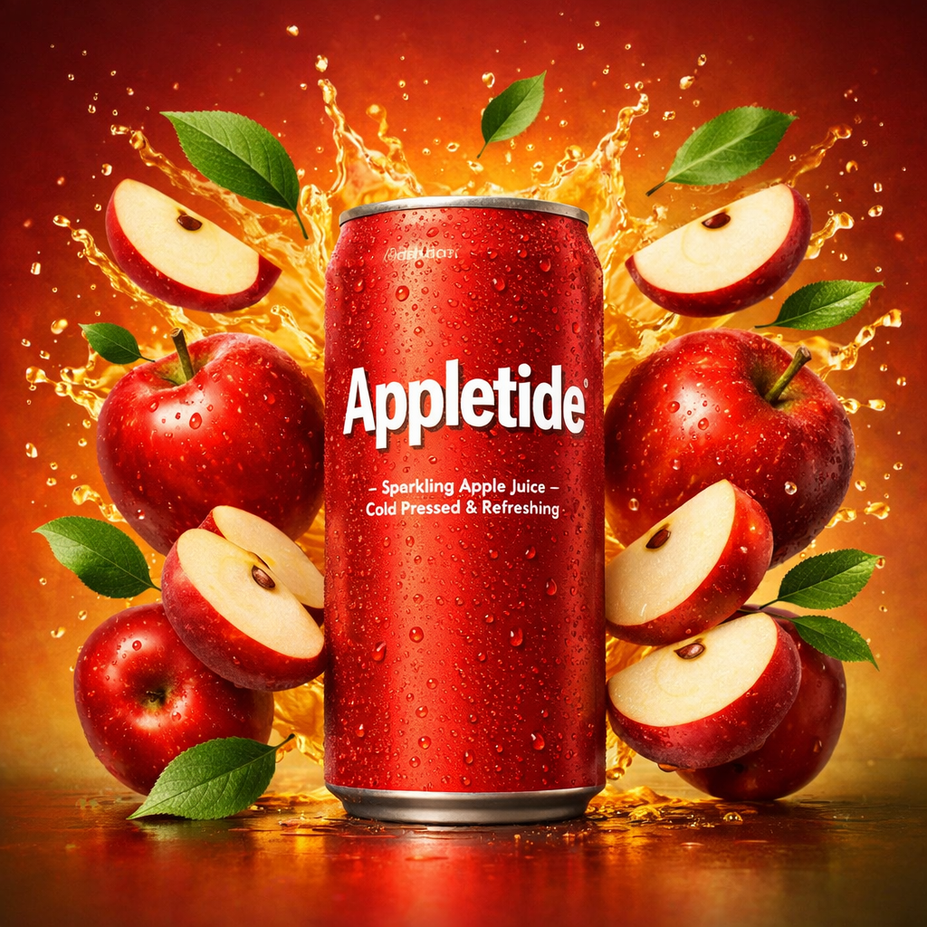 Refreshing apple splash with Appletide can