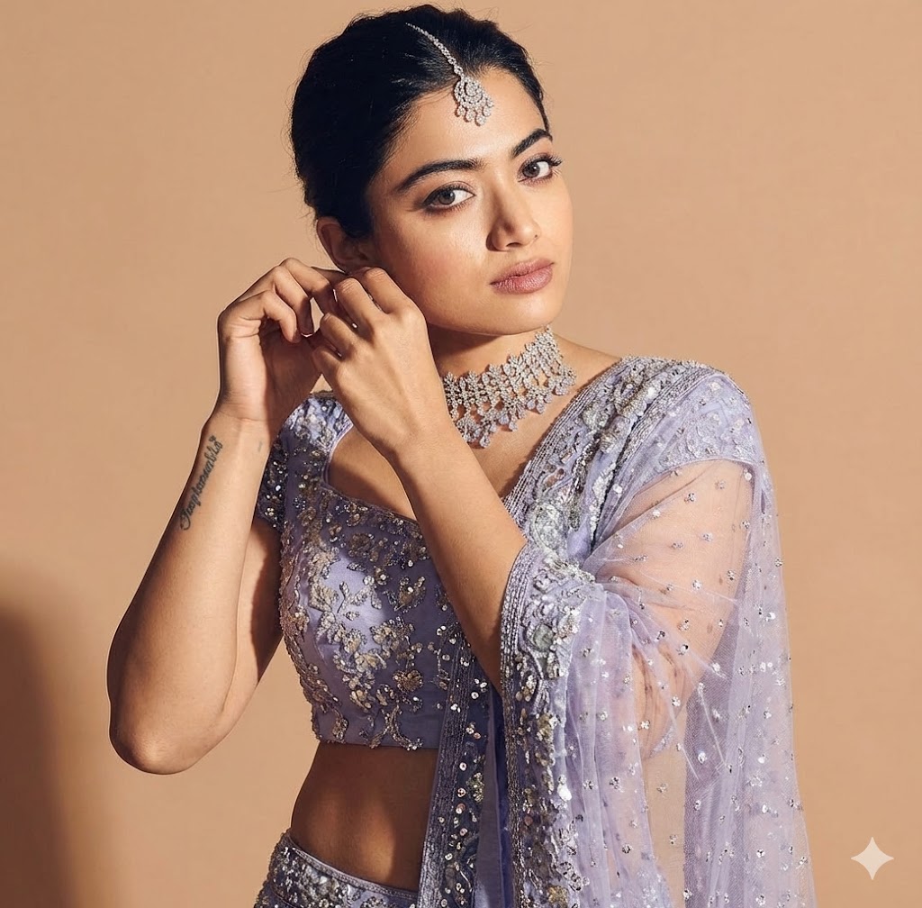 Aishwarya rai lehenga prompt of Chand Chupa Baadal Mein