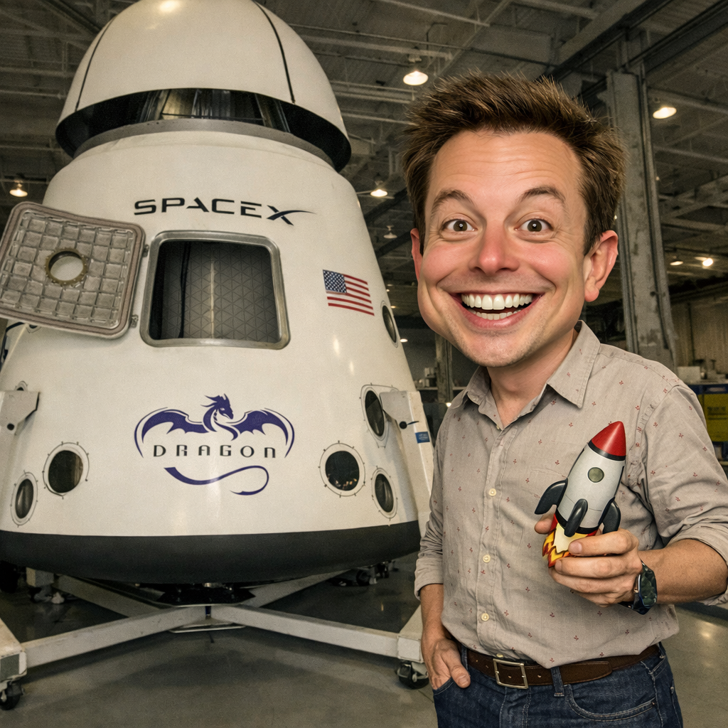 Sample 2: Elon Musk with SpaceX in caricature trend