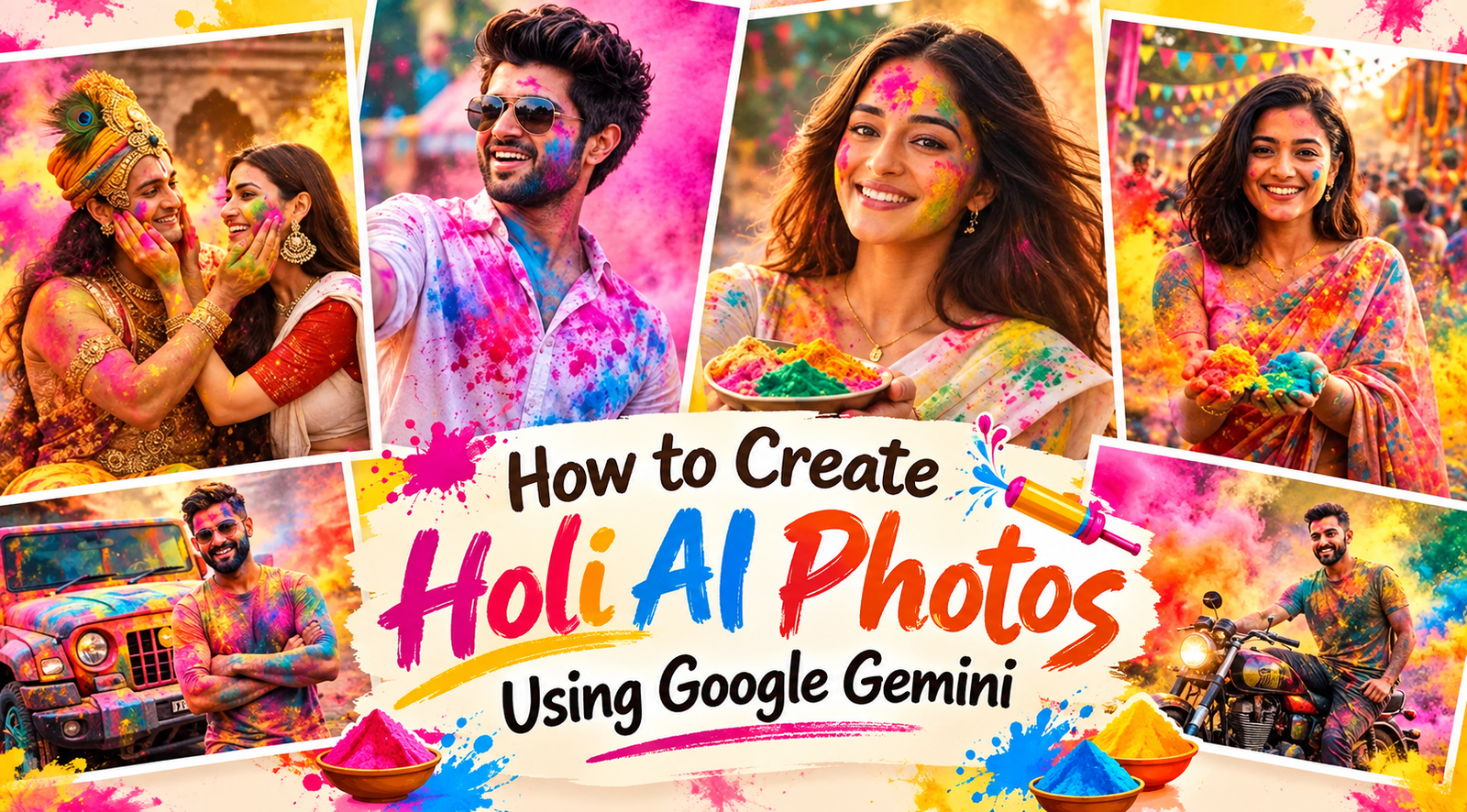 Google gemini holi prompt How to Create Holi ai photo using google gemini