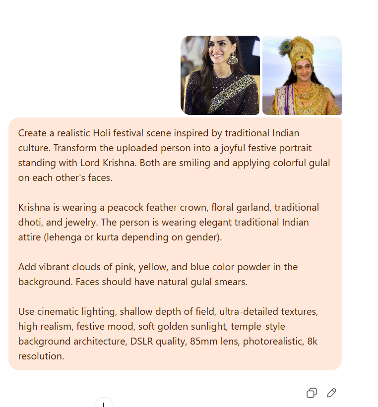 Holi gemini prompt ai photo