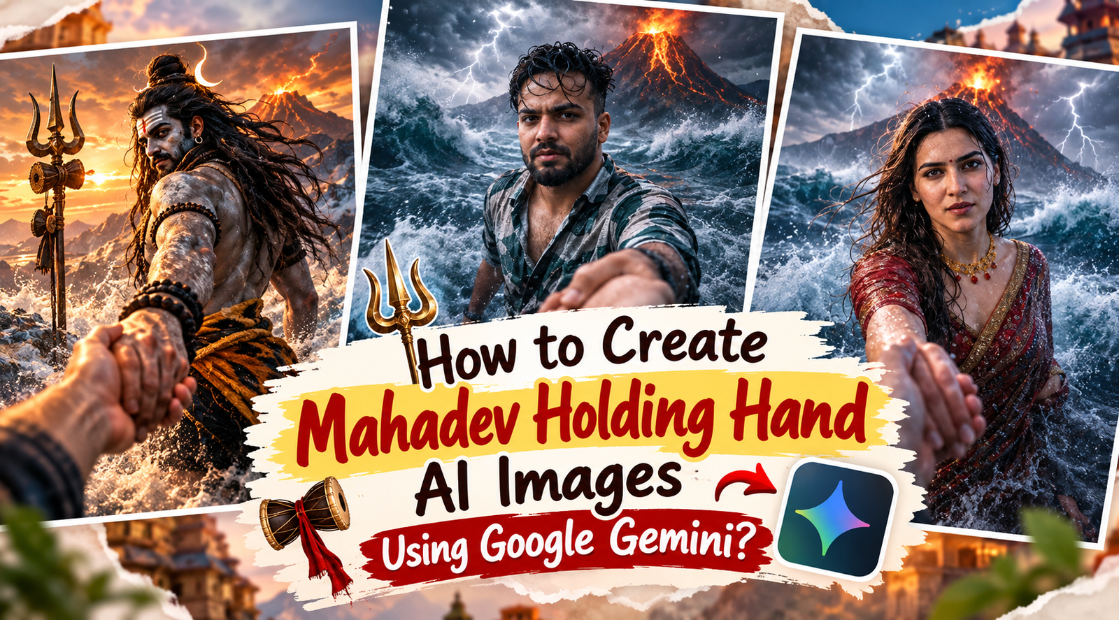 Mahadev holding hand prompt How to Create Lord Shiva holding Hand Hd Images using google gemini