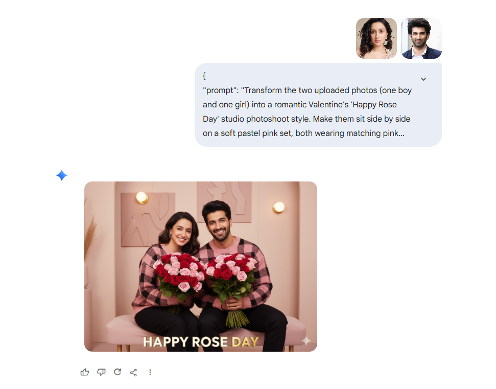 Rose day couple gemini prompt