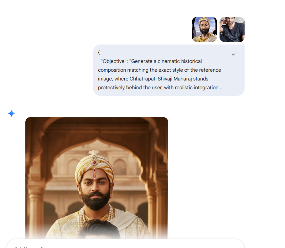 Shivaji maharaj jayanti google gemini prompt for boy
