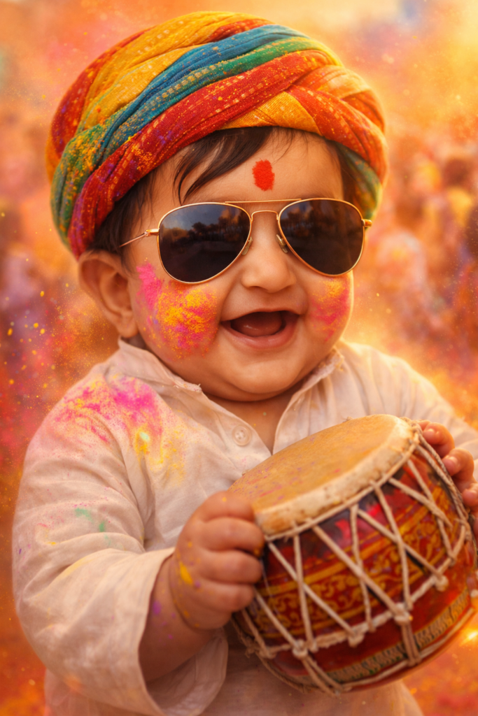 Google gemini holi prompt for baby boy