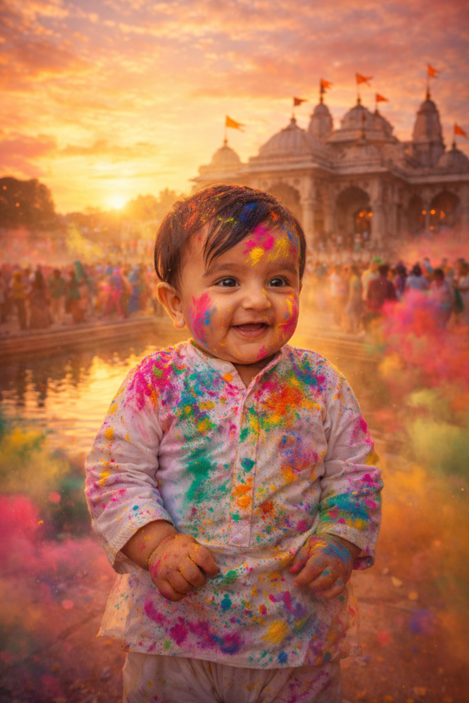 Google gemini holi prompt for baby boy