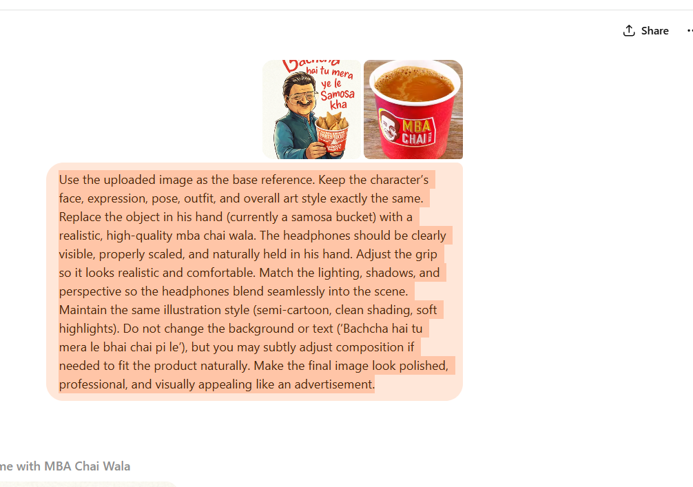 Bacha Hai Tu Mera Trend chatgpt prompt