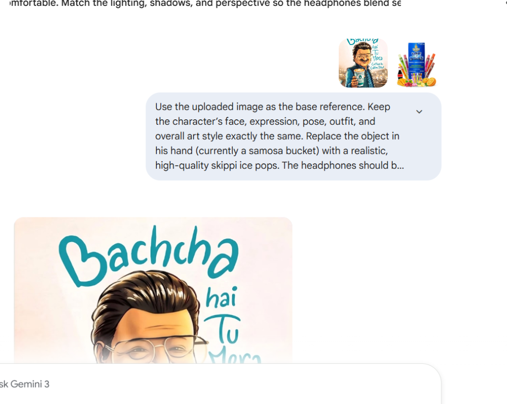 Bacha Hai Tu Mera Trend google gemini prompt