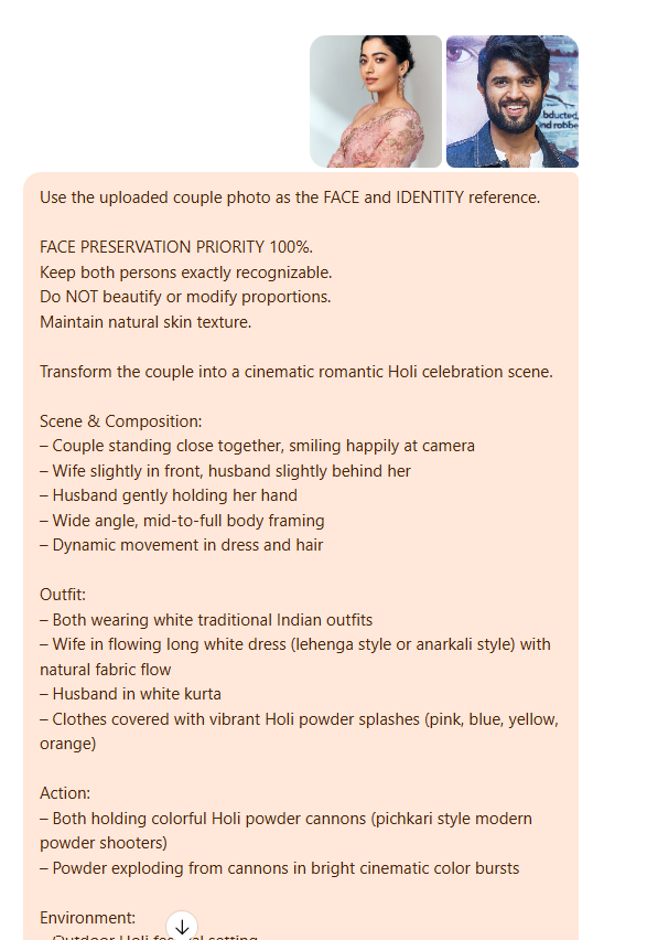 Gemini holi prompt couple