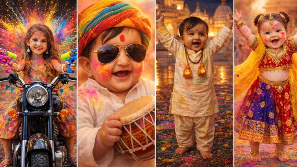 Google gemini holi prompt for baby boy, Google gemini holi prompt for baby girl