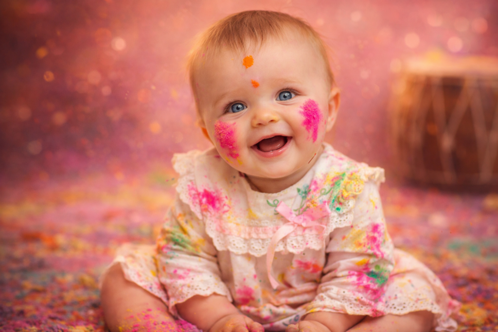 Google gemini holi prompt for baby girl