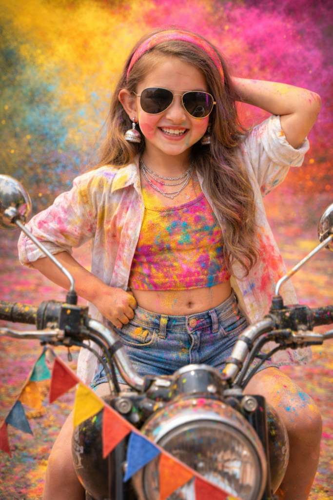 Google gemini holi prompt for baby girl