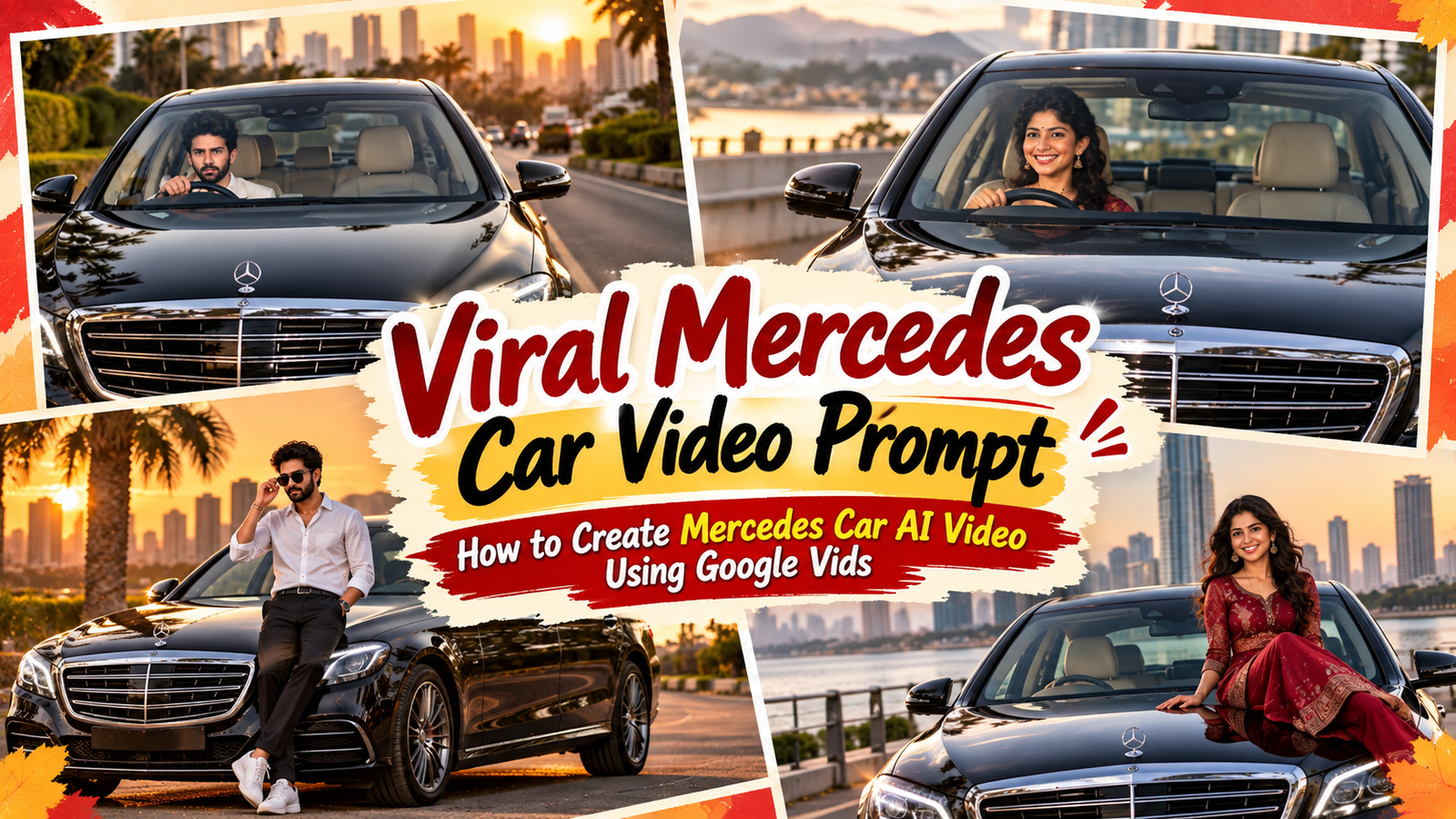 Viral mercedes car video prompt: how to create mercedes car ai video using google vids
