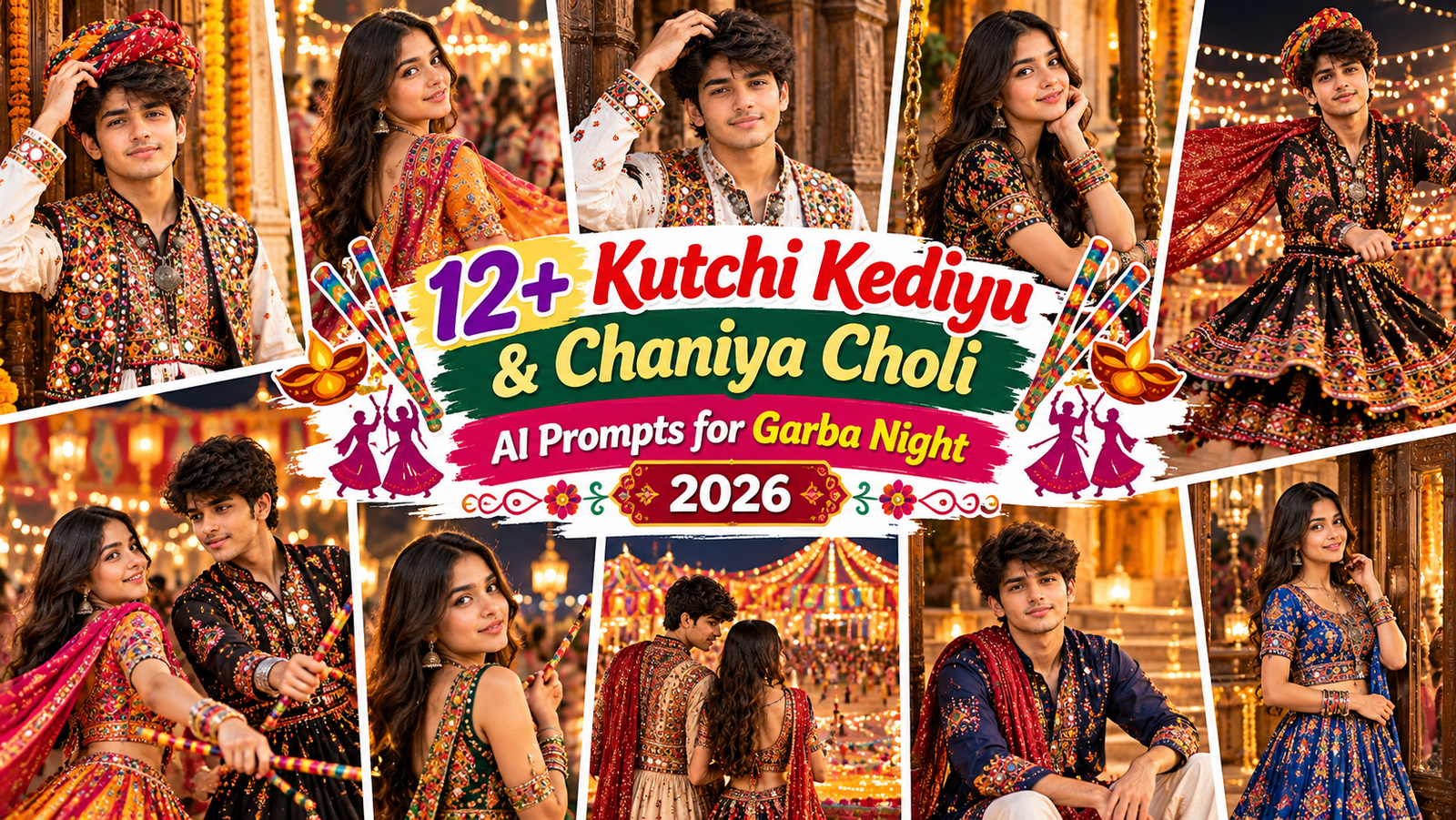 12+ Kutchi Kediyu & Chaniya Choli AI Prompts for Garba Night