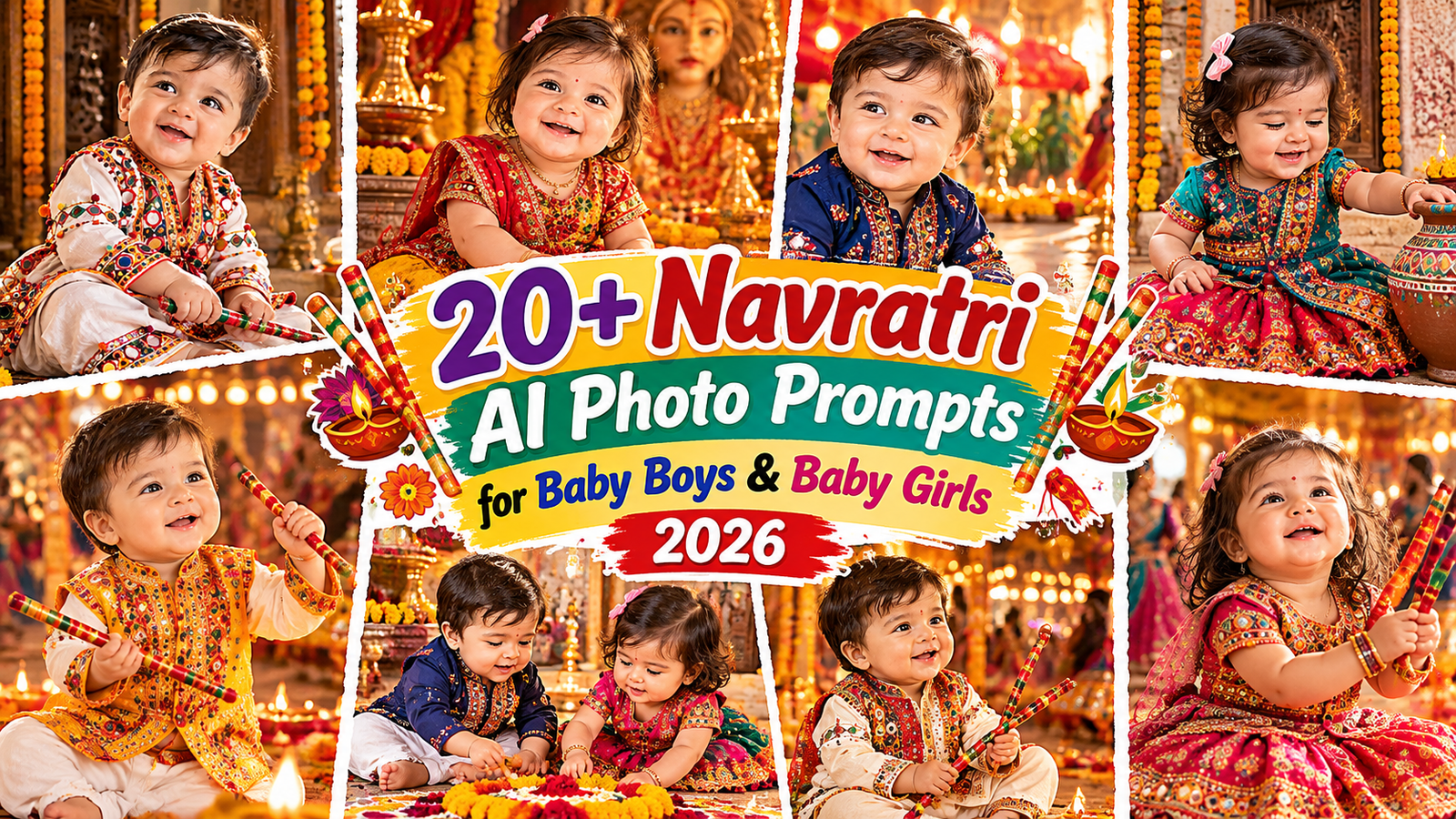 20+ Navratri AI Photo Prompts for Baby Boys & Baby Girls 2026