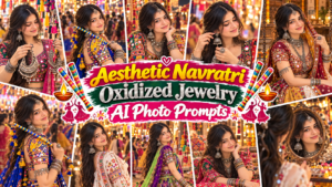 Aesthetic Navratri Oxidized Jewelry AI Photo Prompts