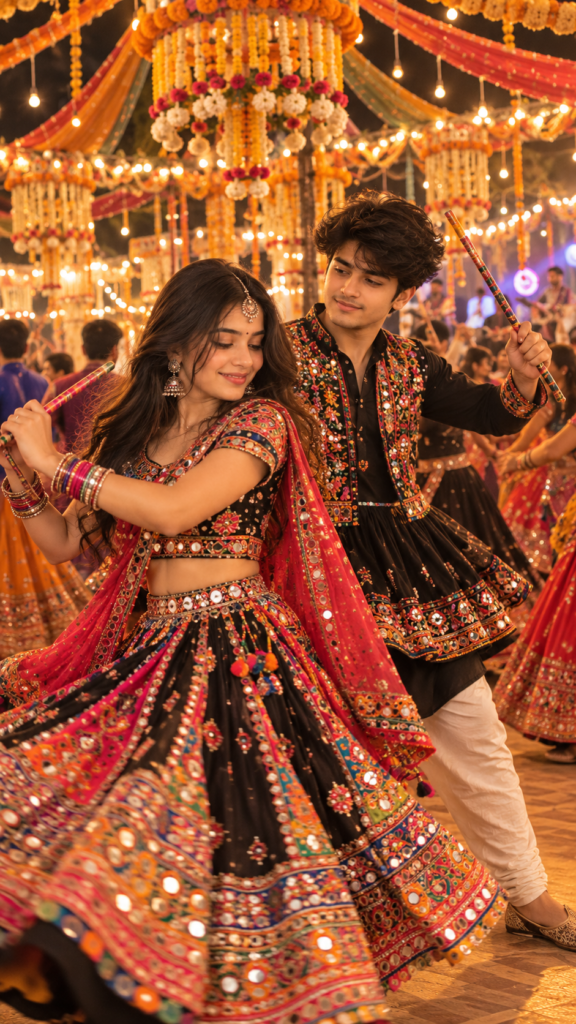 Dandiya couple AI photo edit
