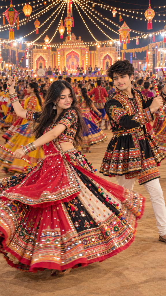 Dandiya couple AI photo edit