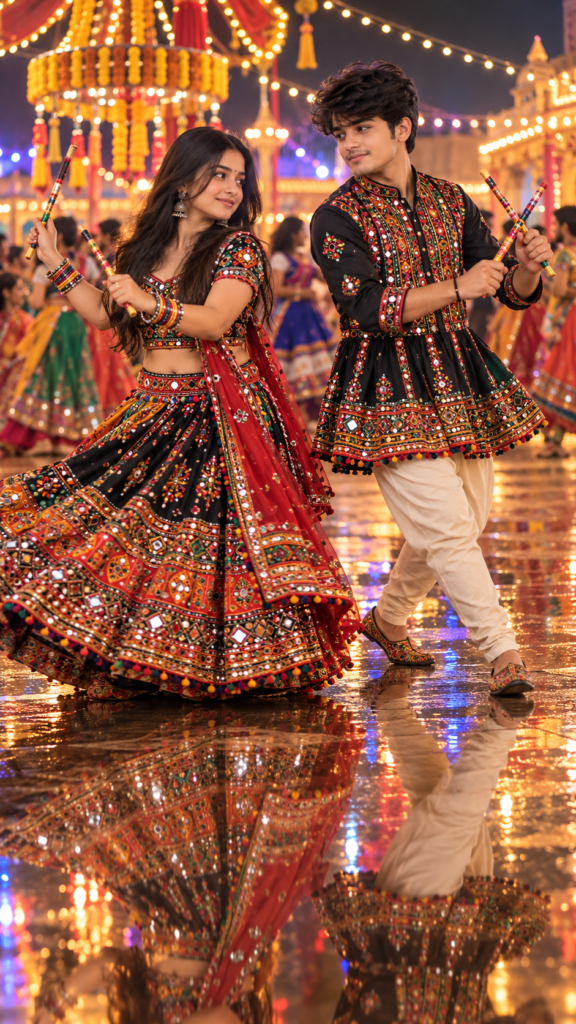 Dandiya couple AI photo edit