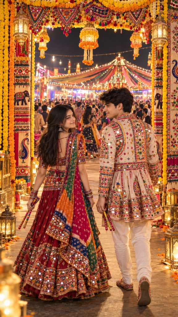 Dandiya couple AI photo edit