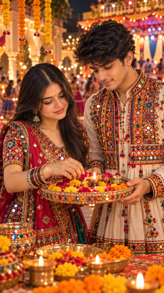 Dandiya couple AI photo edit