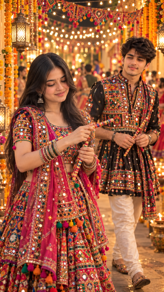 Dandiya couple AI photo edit