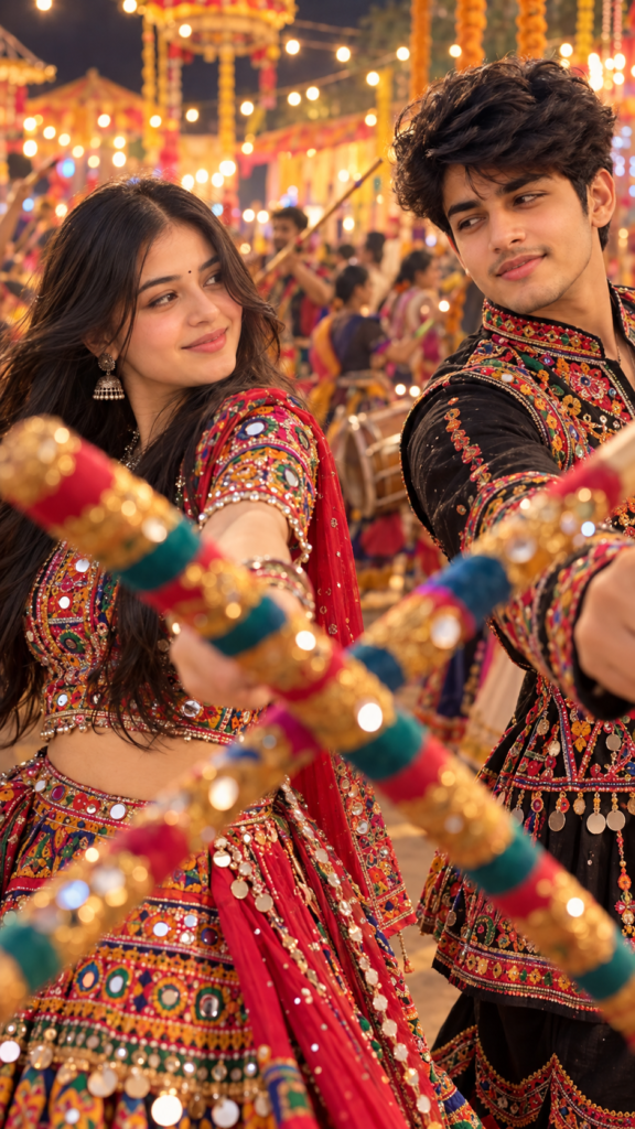 Dandiya couple AI photo edit