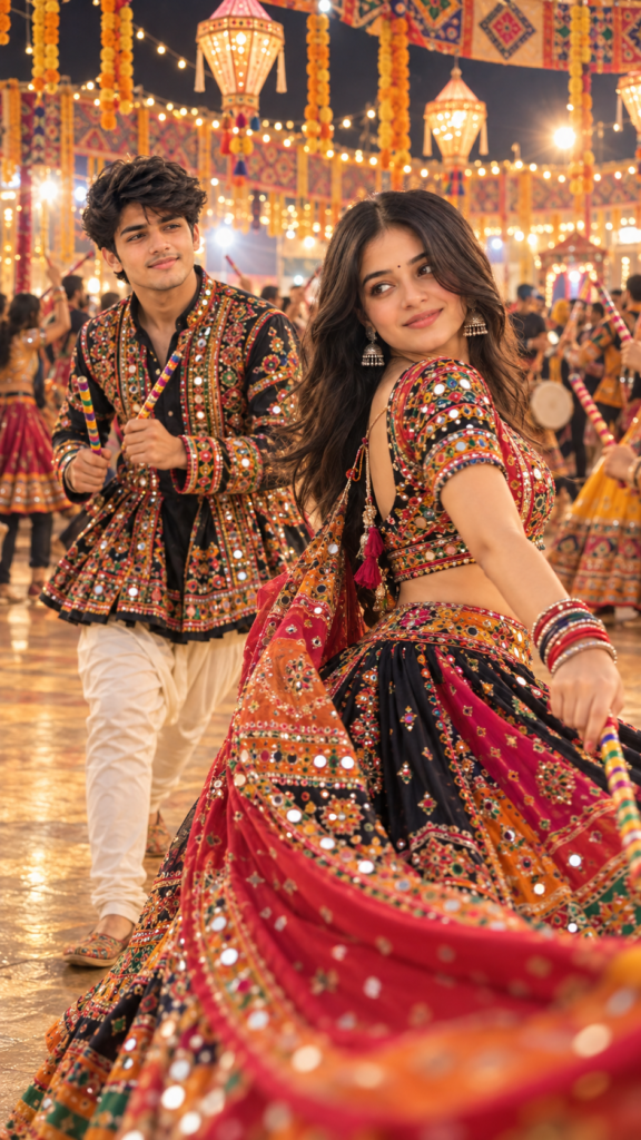 Dandiya couple AI photo edit