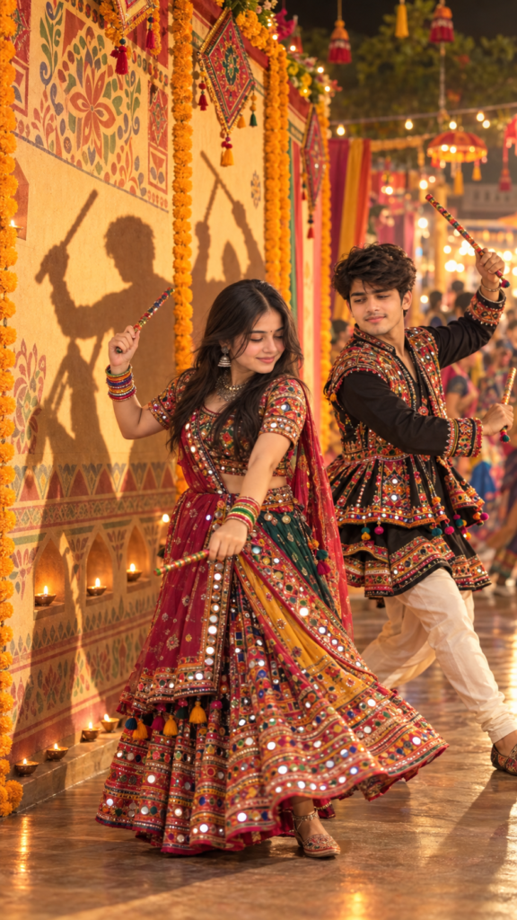 Dandiya couple AI photo edit