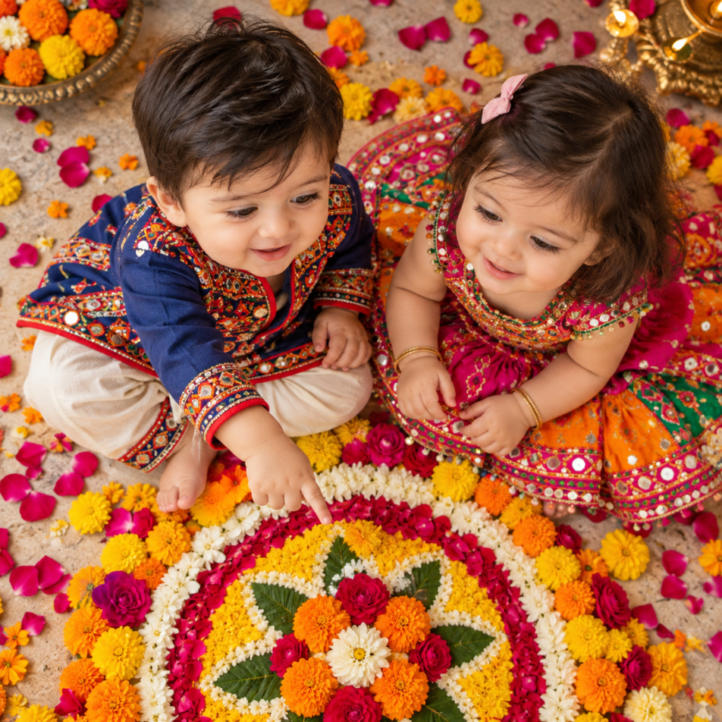 brother sister navratri ai photo prompt 