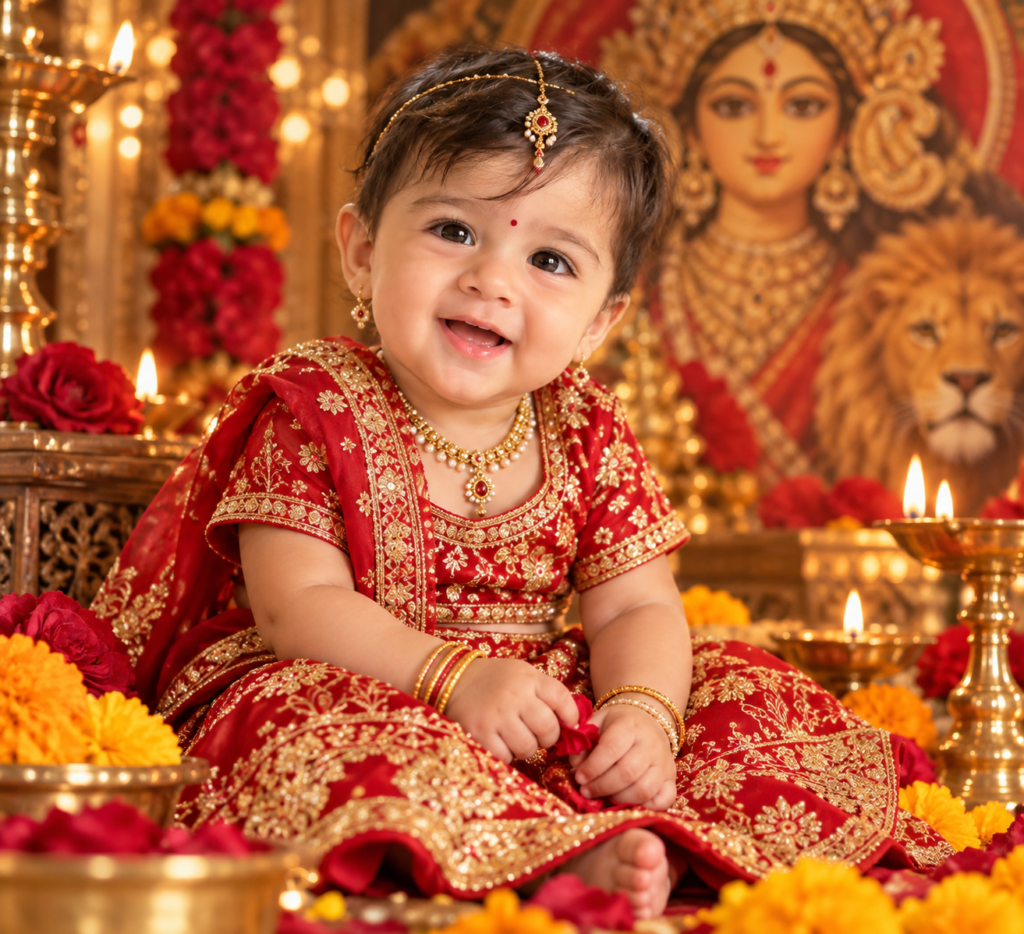 Baby Girl Navratri AI Photo Prompts