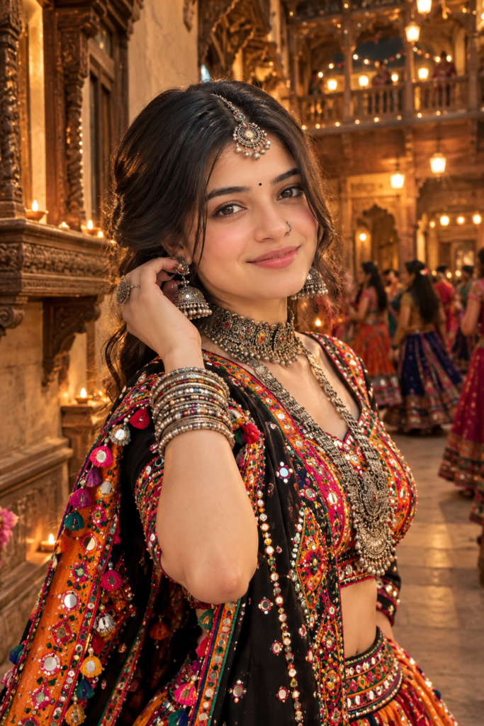 Aesthetic Navratri Oxidized Jewelry AI Photo Prompts