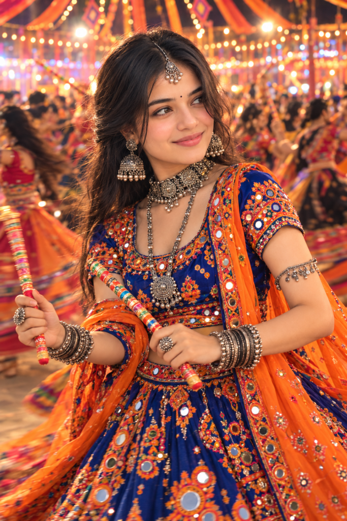 Aesthetic Navratri Oxidized Jewelry AI Photo Prompts