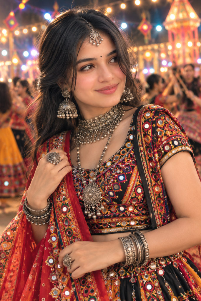 Aesthetic Navratri Oxidized Jewelry AI Photo Prompts