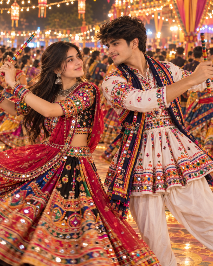 Garba Couple AI Photo Prompt