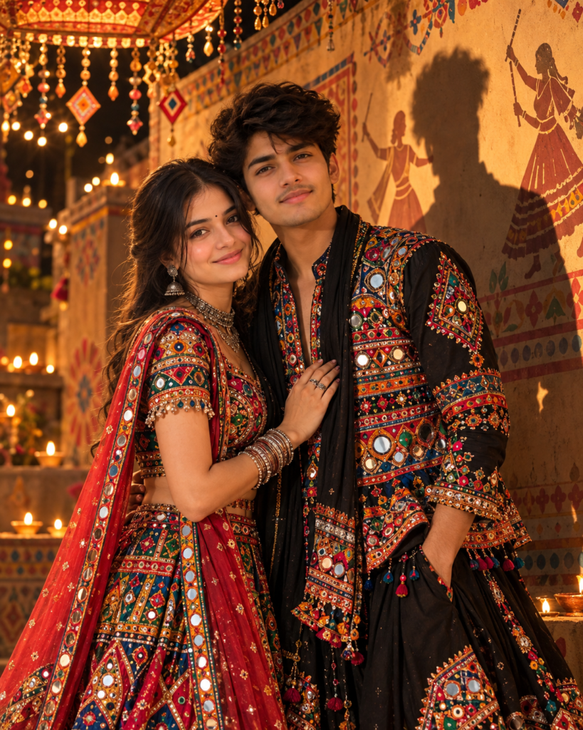 Garba Couple AI Photo Prompt
