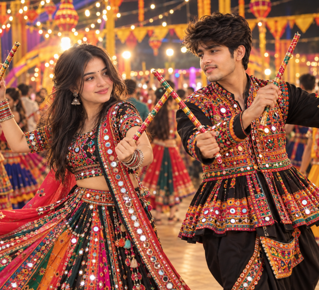 Viral Navratri AI Photo Editing Prompts for couples
