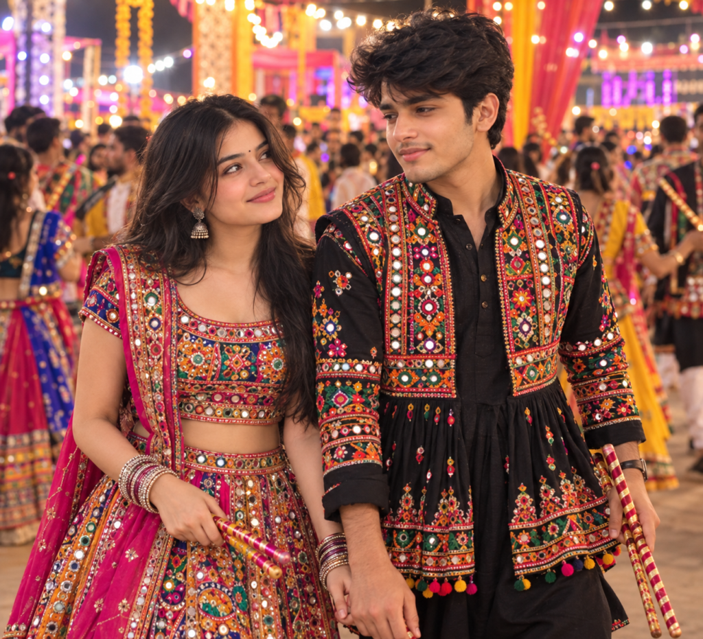 Viral Navratri AI Photo Editing Prompts for couples
