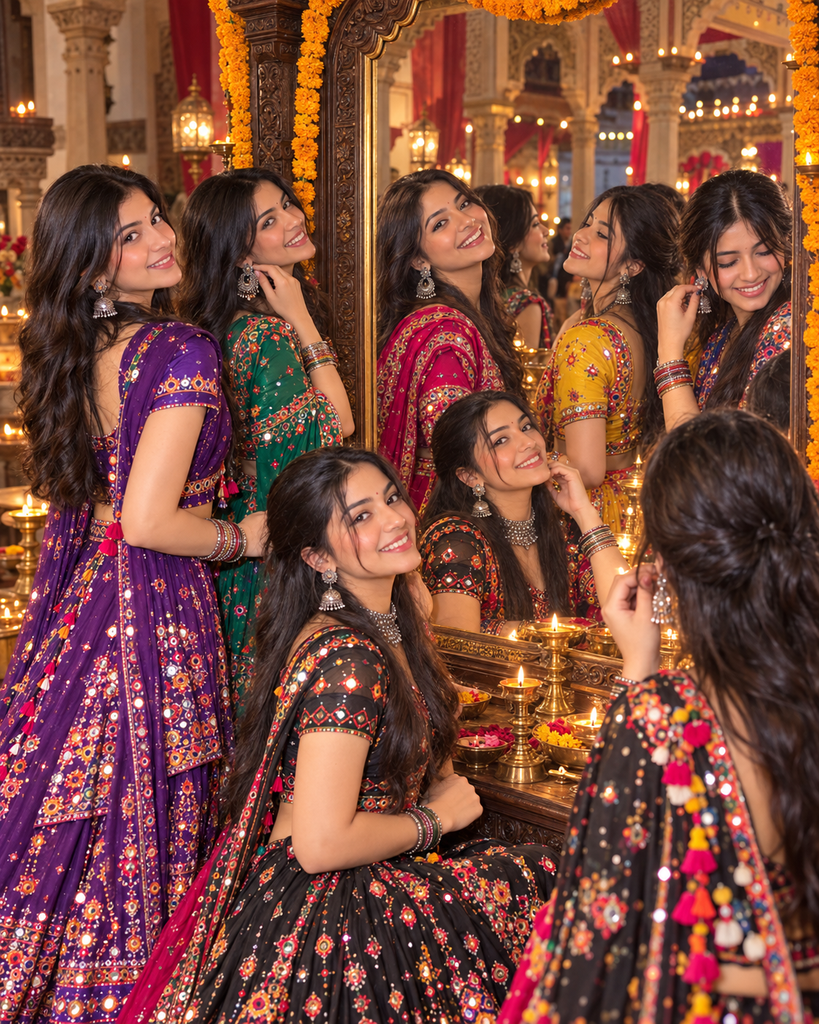 Friends Group Garba AI Photo Prompts for girls
