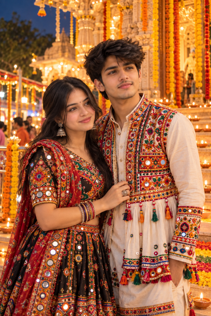 Viral Navratri AI Photo Editing Prompts for couples

