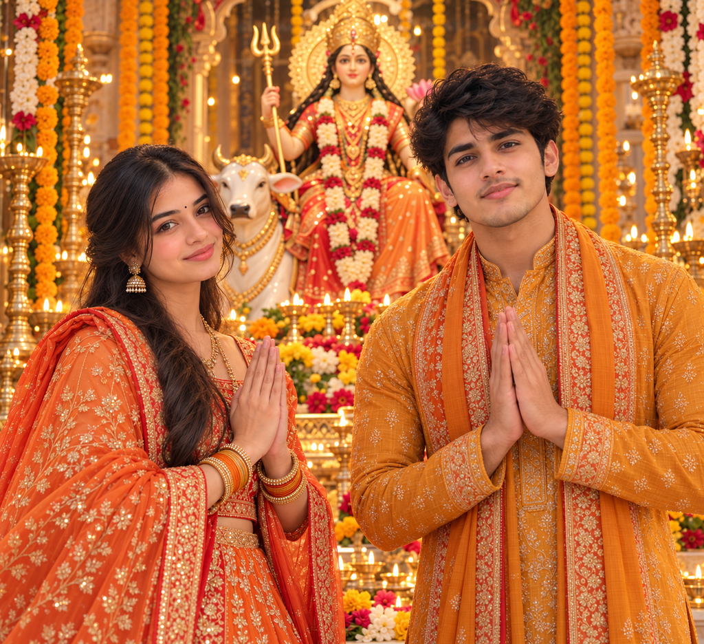 Maa Shailputri AI Image Prompts for couples