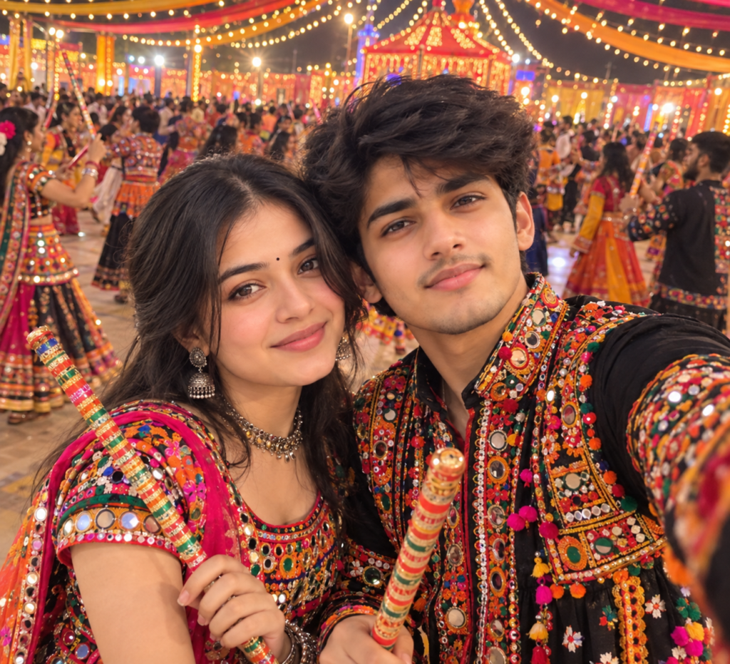 Viral Navratri AI Photo Editing Prompts for couples
