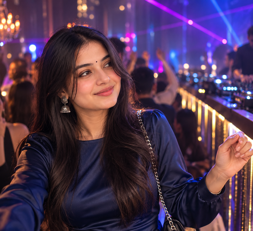 Night Club AI Photo Editing Prompts for girls