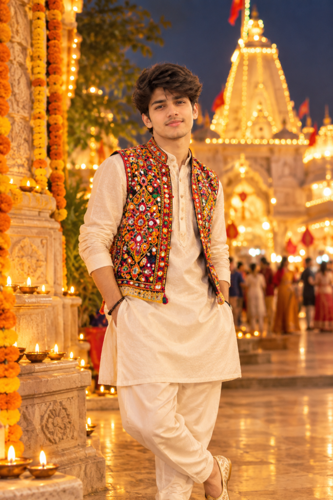 15+ Navratri AI Image Prompts for Boys: Traditional Looks & DP Styles