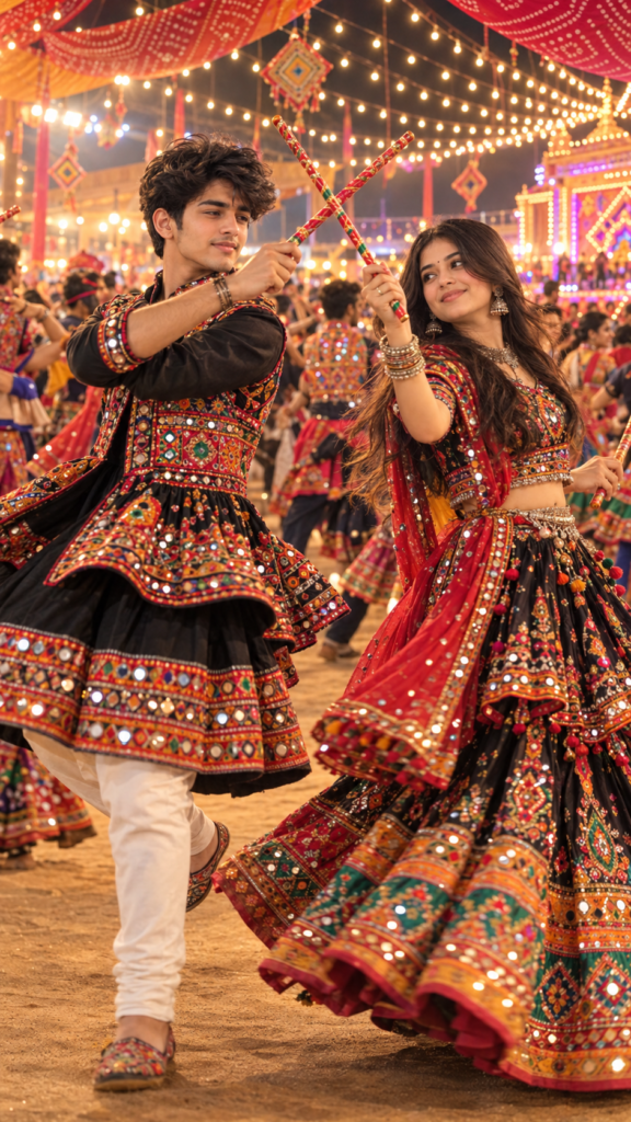 Dandiya couple AI photo edit