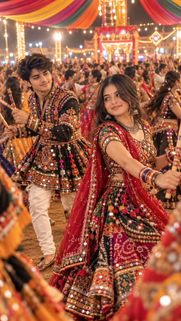 Dandiya couple AI photo edit